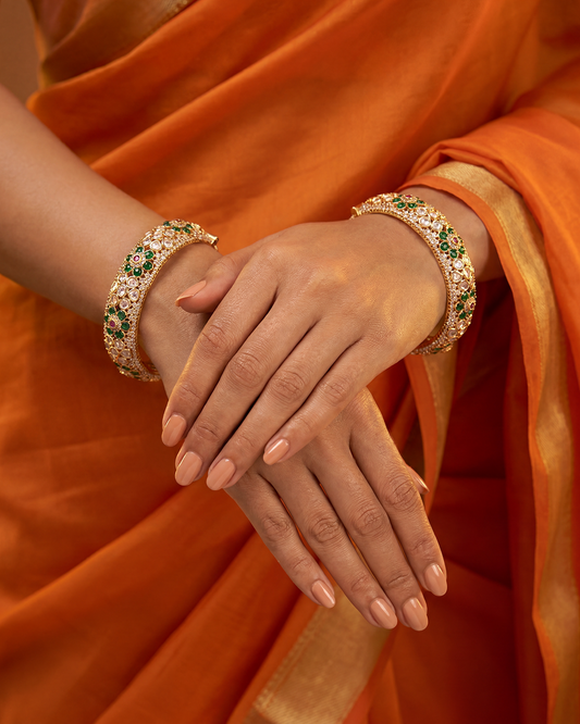 Mehira Vriksha Moissanite Bangles