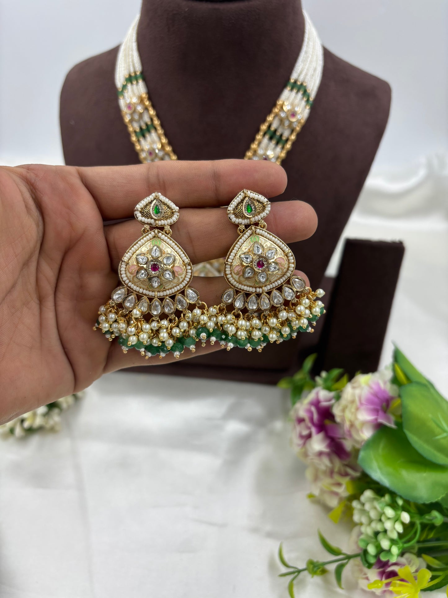 Indira Premium Antique Gold Necklace Set