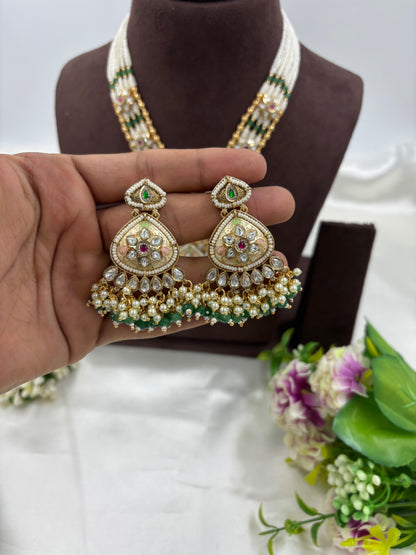 Indira Premium Antique Gold Necklace Set