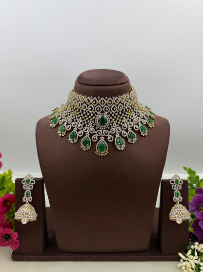 Aria American Diamond Two Tone Choke Necklace