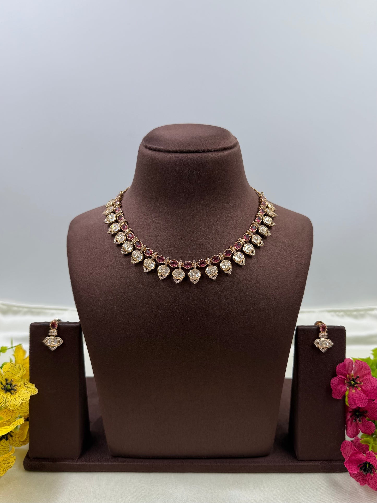 Uma Moissanite Delicate Necklace Set