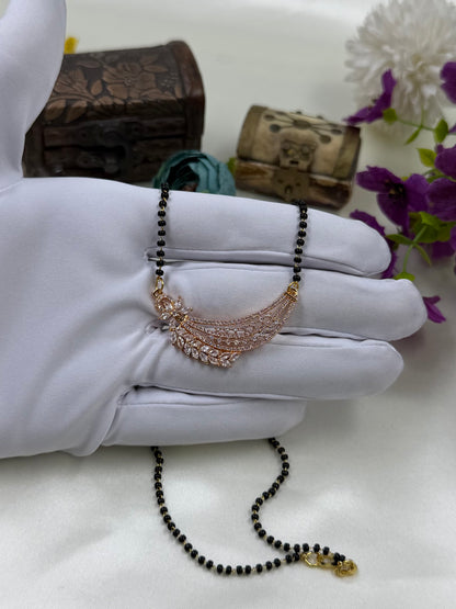 Leaf-Shaped Rose Gold Mangalsutra