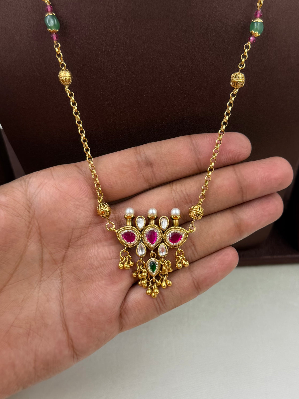 Neha Chorski Delicate Semi Long Necklace Set