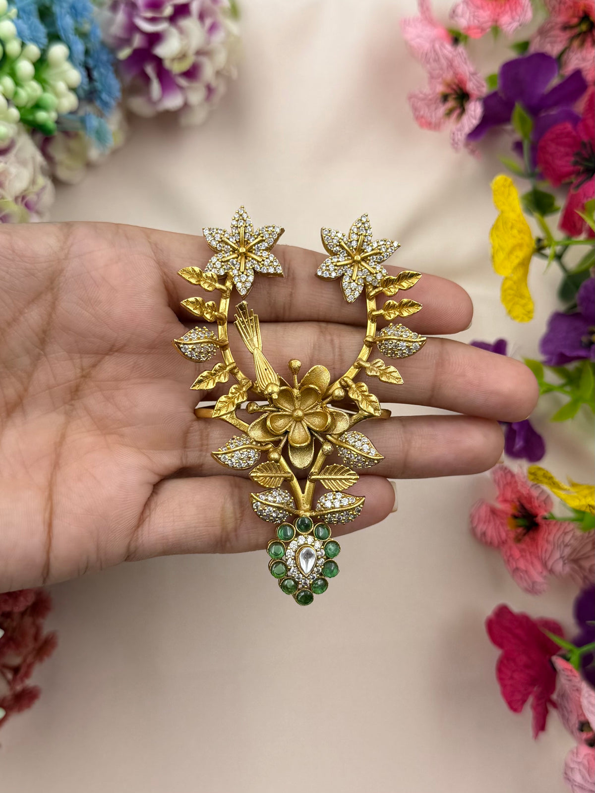 Ruchika Floral Blossom Ring ( Adjustable )