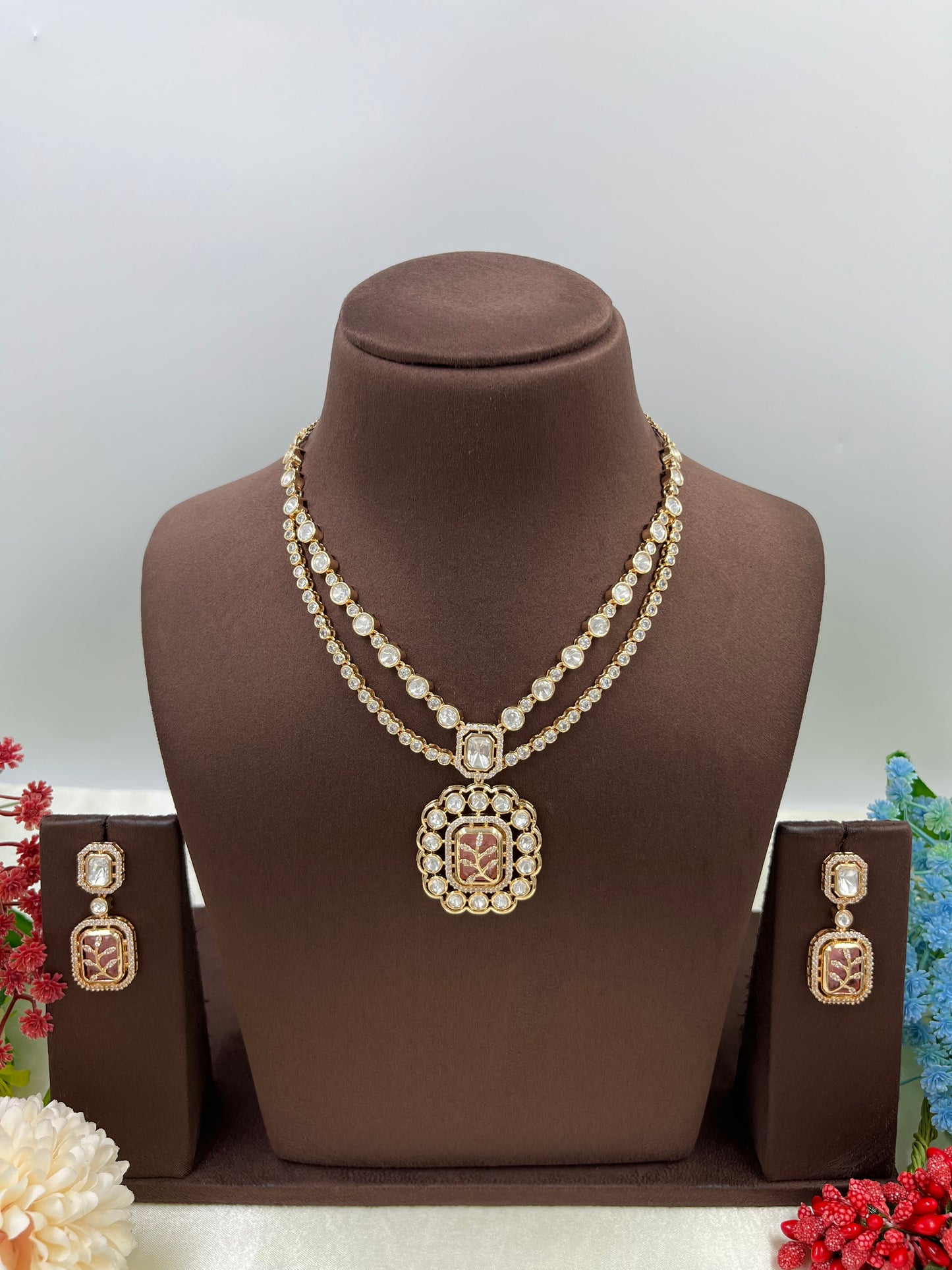 Indira Duo Layer Premium Moissanite Necklace