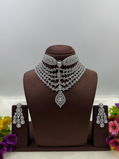 Aisha Premium American Diamond Choker Necklace