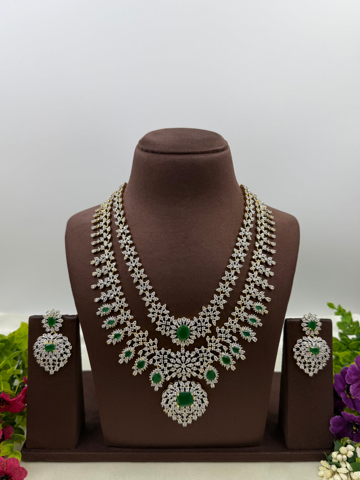 Georgina American Diamond Two Tone Necklace Set
