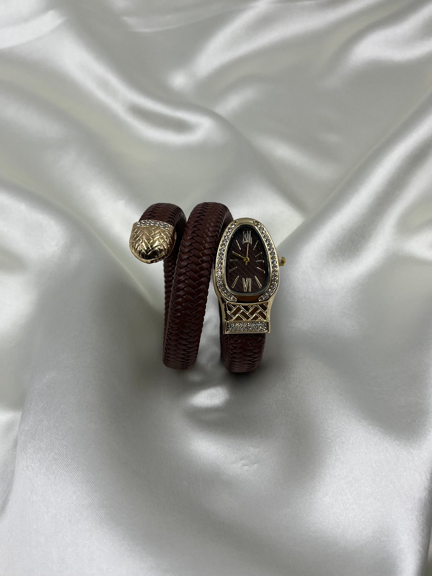 Sansi Snake Leather Oval Watch