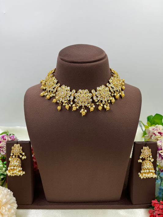 Wina Premium Antique Gold Necklace Set