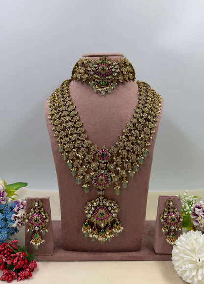 Pallika Jadau Polki South Indian Semi Bridal Set