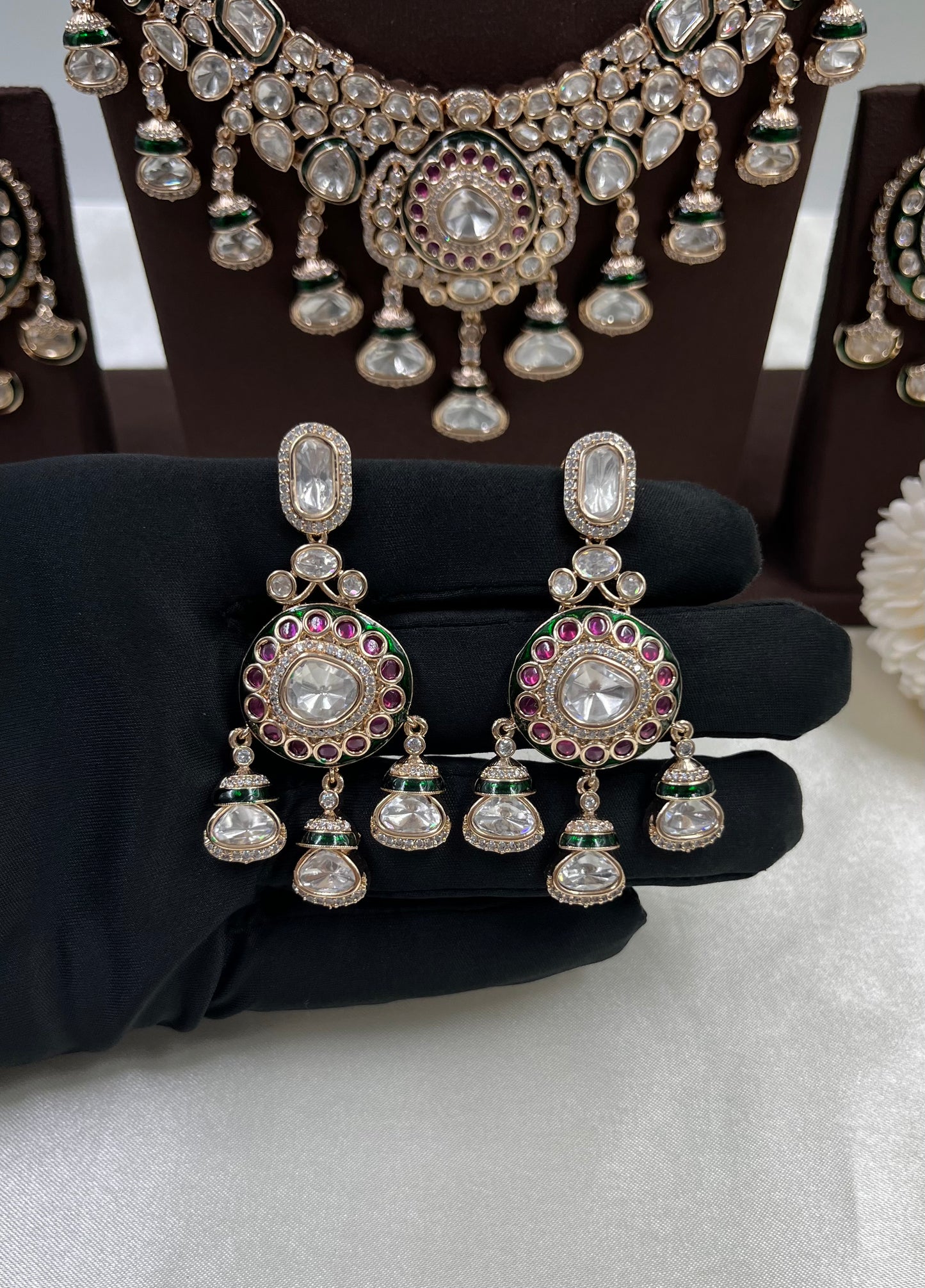 Vaidhi Moissanite Kundan Bridal Set