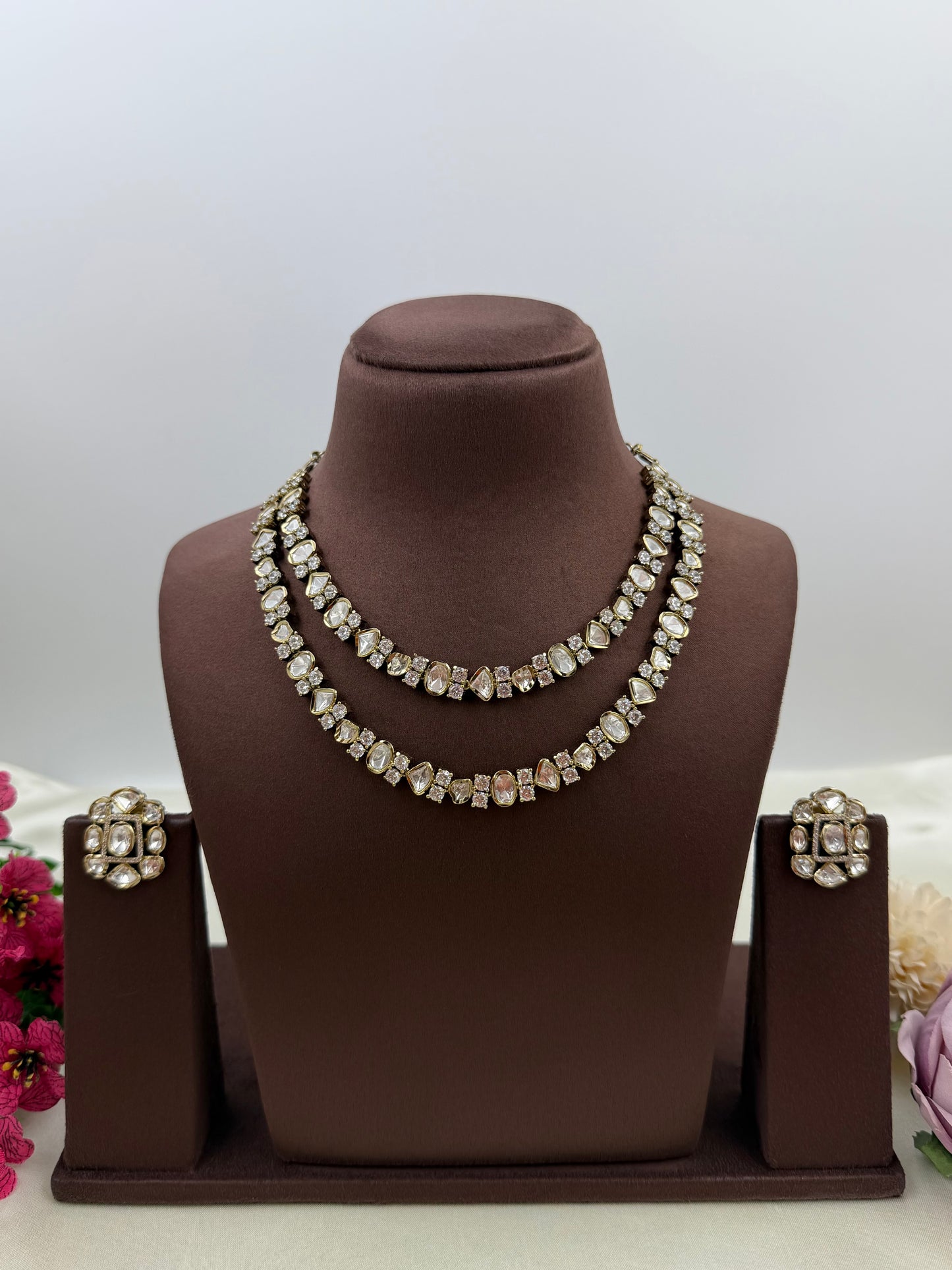Prarthana Victorian Double Layer Necklace Set