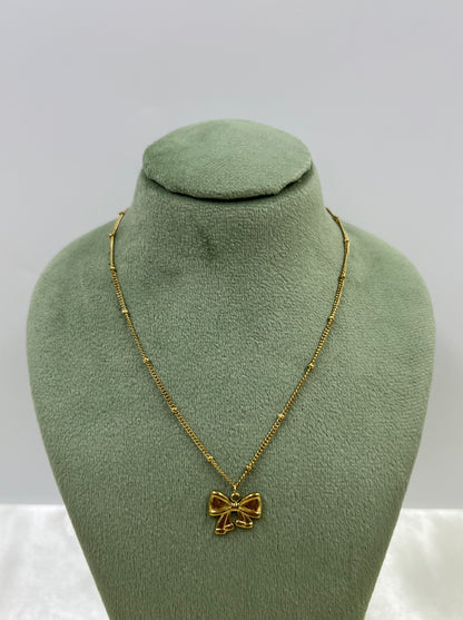 Bow Gold Necklace