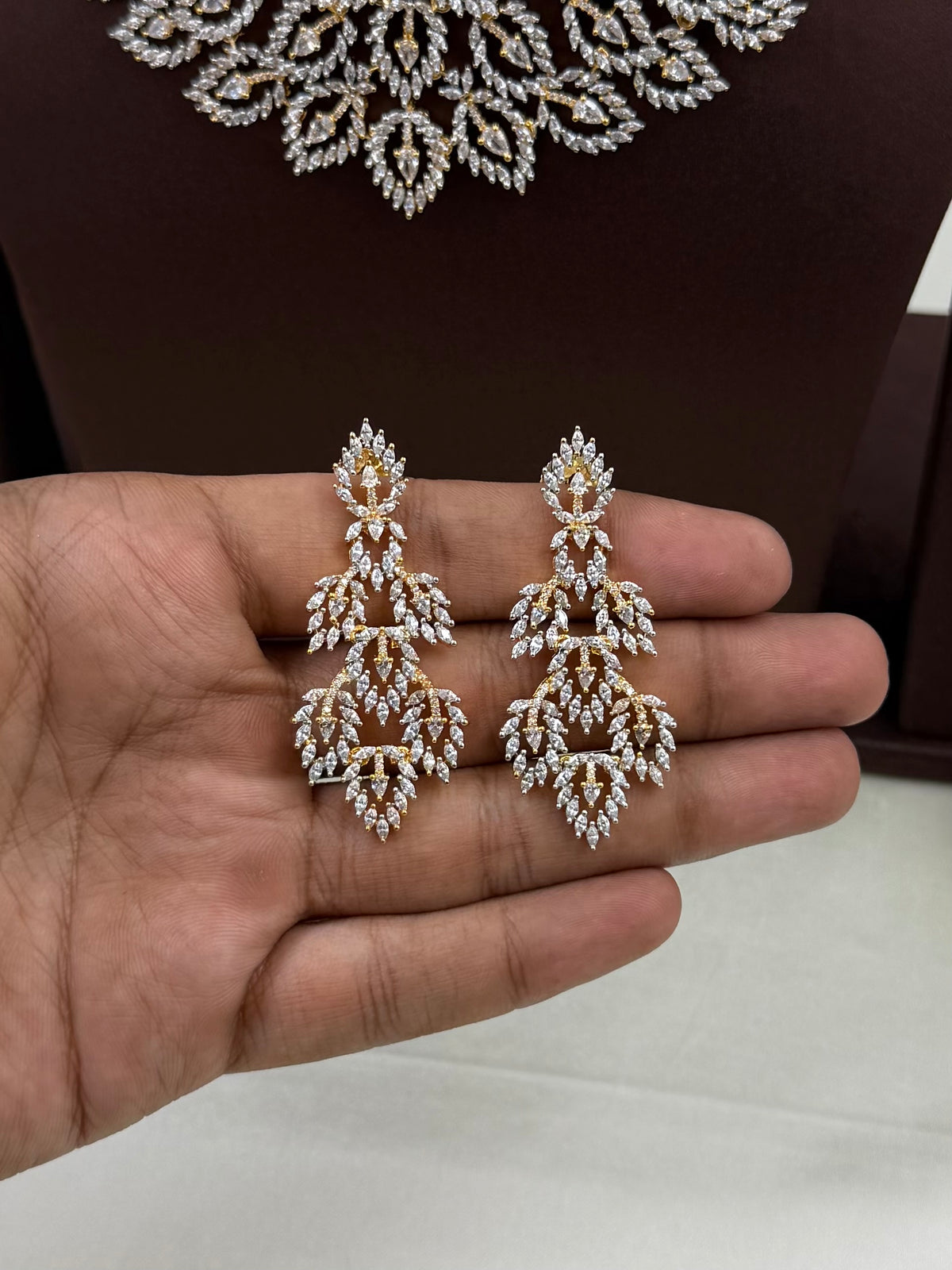 Jennifer American Diamond Two Tone Necklace Set
