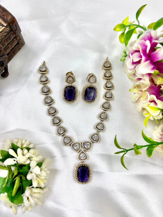 VICTORIAN DELICATE AD CZ NECKLACE