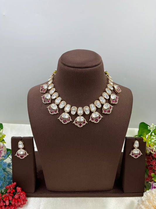 Disha Moissanite Kundan Necklace