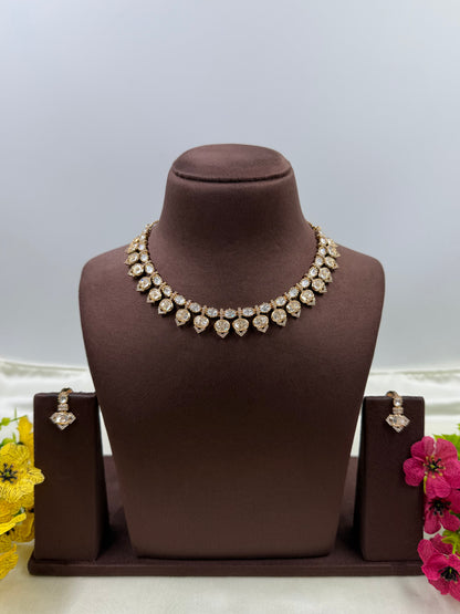 Uma Moissanite Delicate Necklace Set