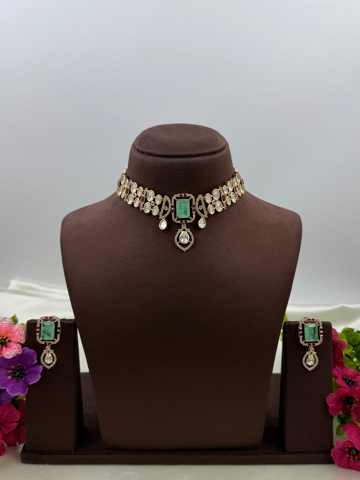Vaanya Moissanite Delicate Necklace Set