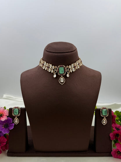 Vaanya Moissanite Delicate Necklace Set