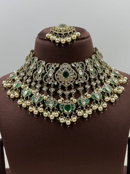 Prapti Premium Moissanite Victorian Choker Set
