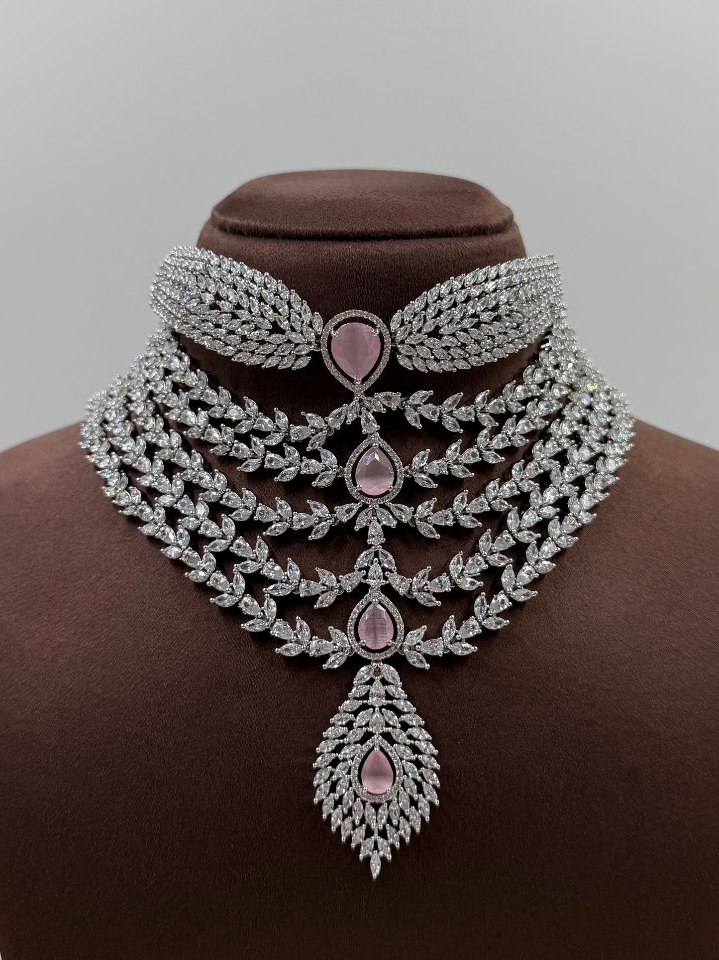 Aisha Premium American Diamond Choker Necklace