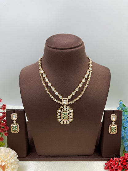Indira Duo Layer Premium Moissanite Necklace