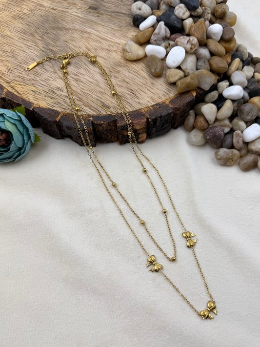Nia Golden Petal Charm Gold Chain
