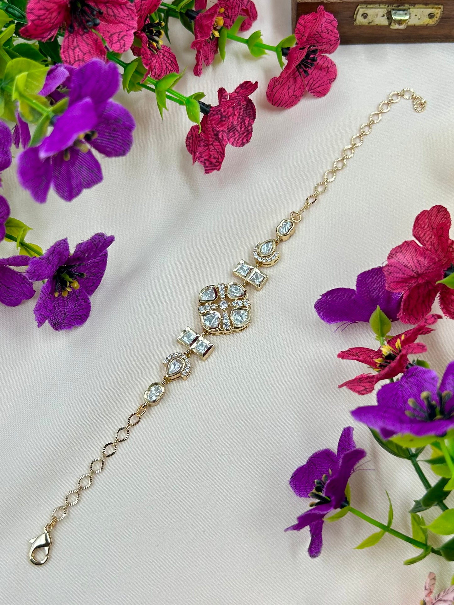 Shrushti Moissanite Bracelet (Adjustable)