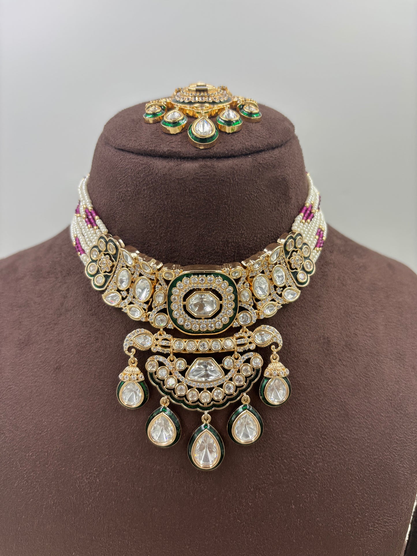 Zareen Jadau Moissanite Kundan Necklace