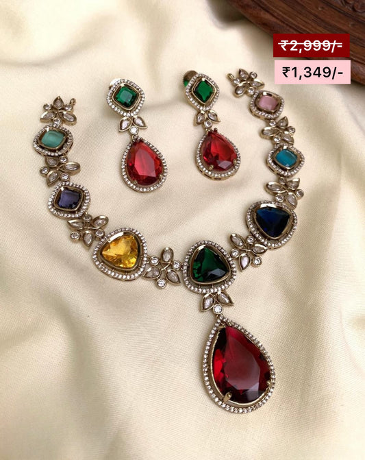 Imperial Victorian Rainbow Necklace Set