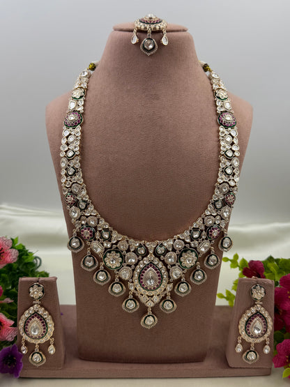 Vaidehi Moissanite Long Necklace Set