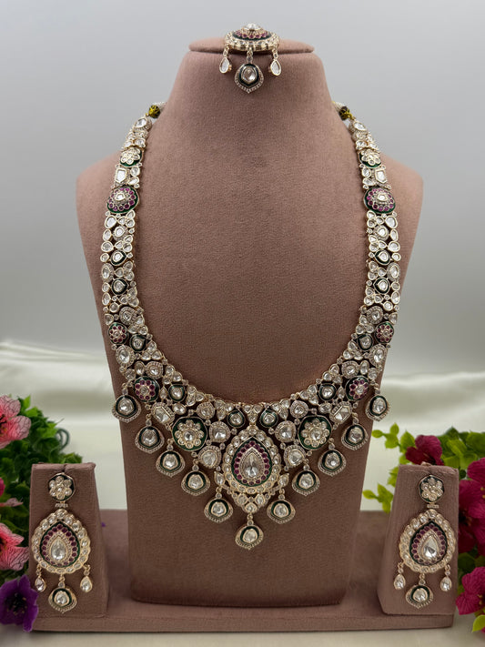 Vaidehi Moissanite Long Necklace Set