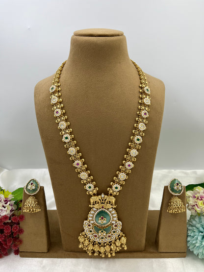 Peacock Varnam Haar Long Necklace
