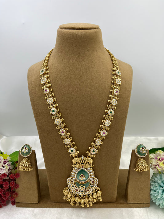 Peacock Varnam Haar Long Necklace