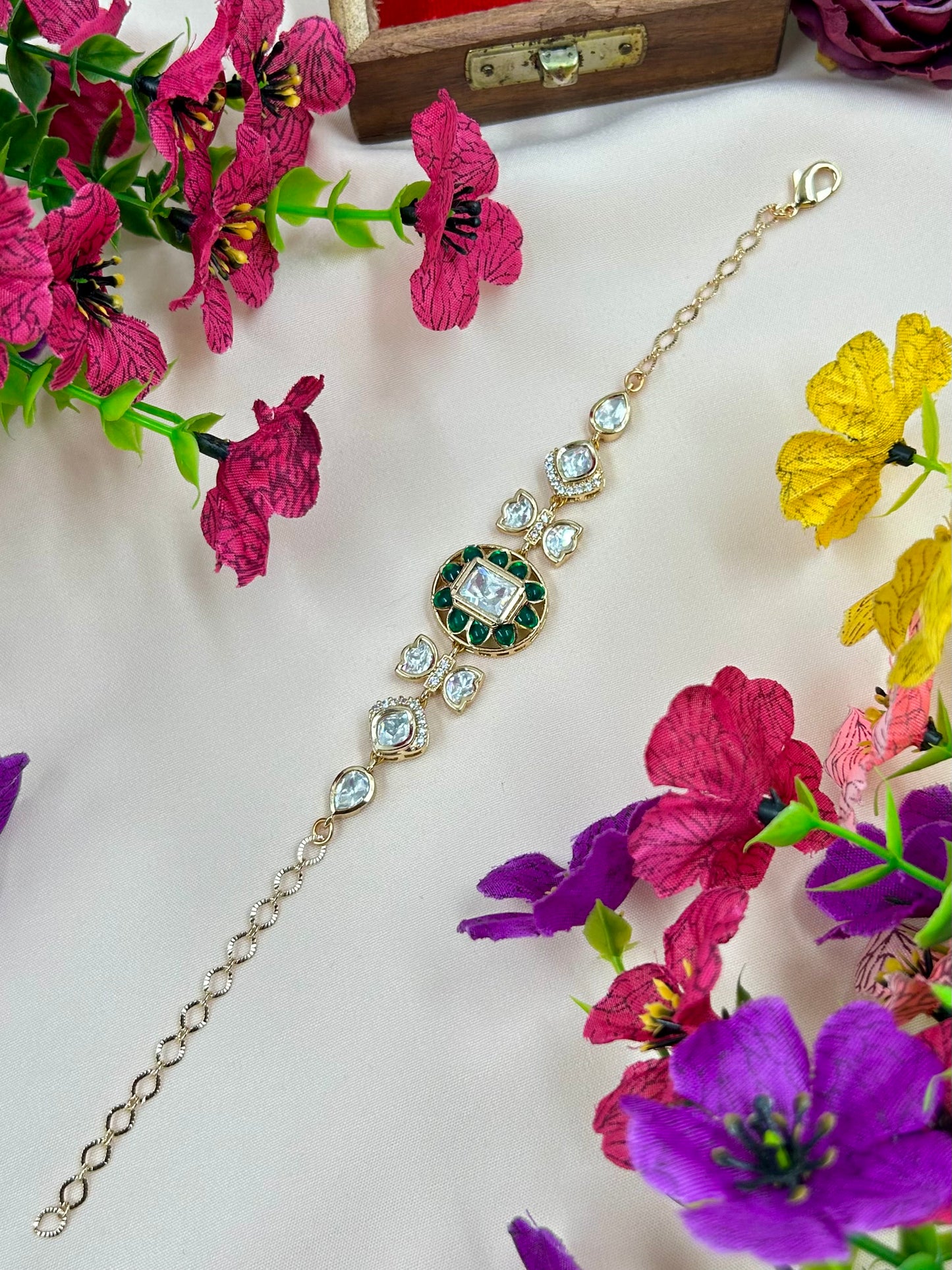 Deepa Moissanite Bracelet (Adjustable)