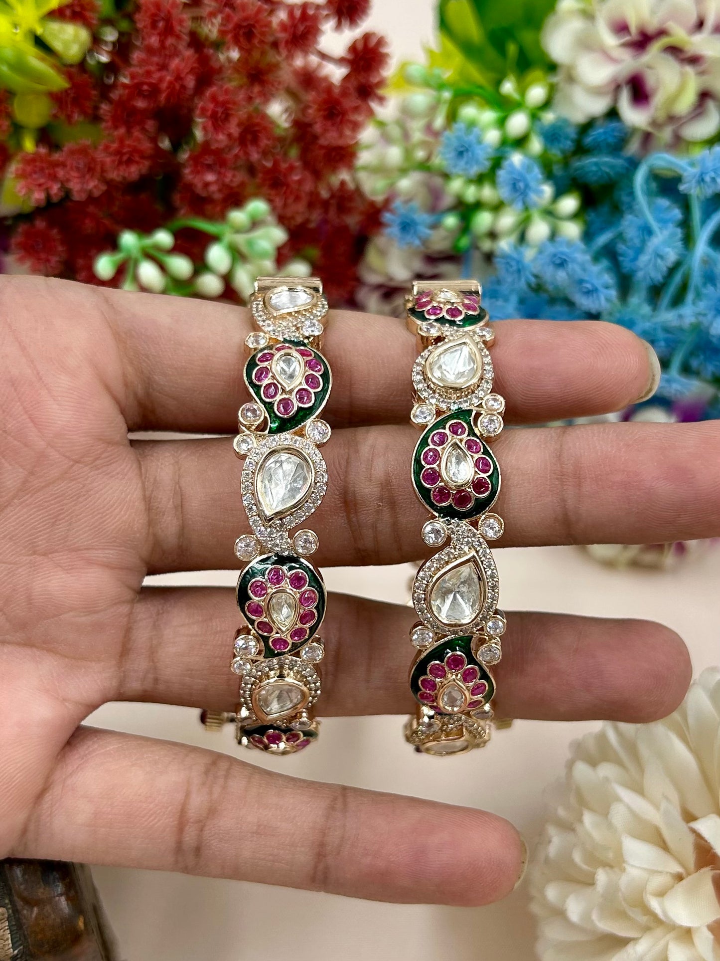 Hena Moissanite Bangles (Openable)