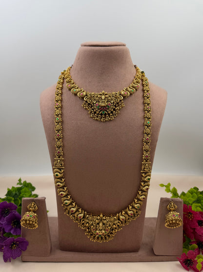 Maheshwari South Temple Combo Necklace Set