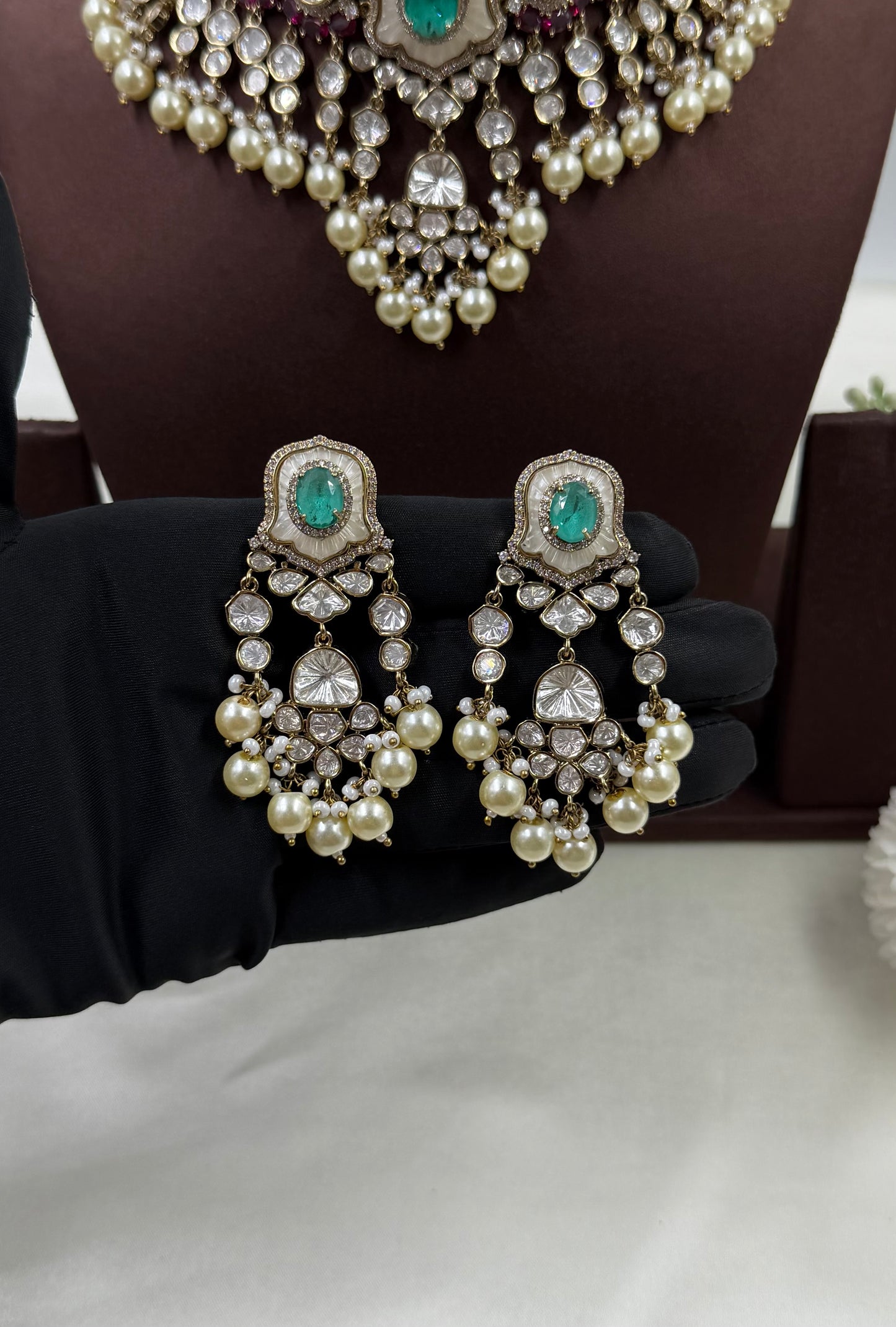 Disha Moissanite Victorian Choker Necklace Set