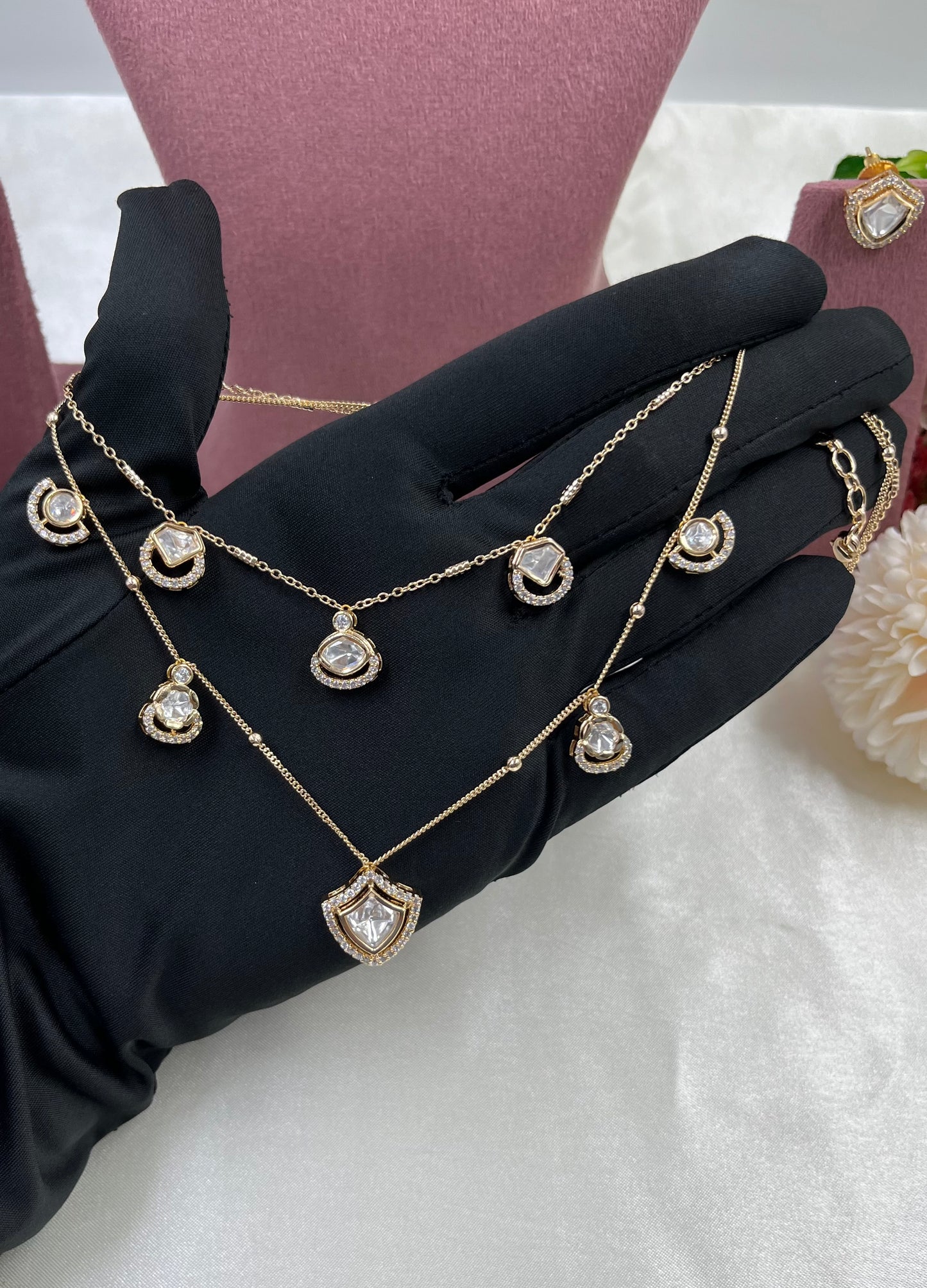 Manvi Moissanite Chain Pendant