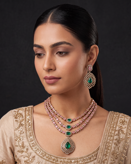 Roshni Victorian Three Layer Necklace Set