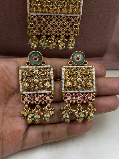 Manjiri Heritage Temple Combo Necklace Set