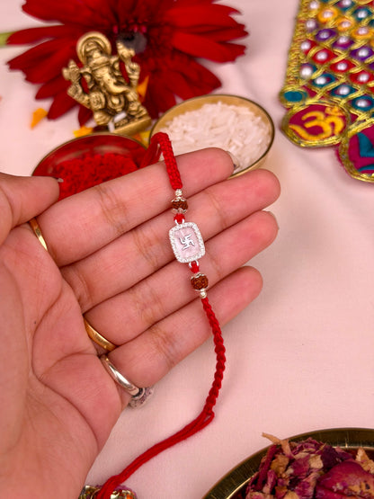 Silver Carat Swastik Rakhi