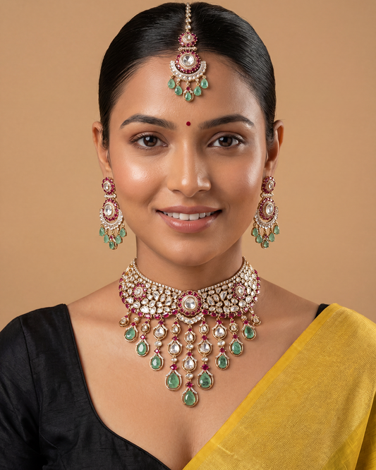 Anushka Moissanite Choker Necklace Set