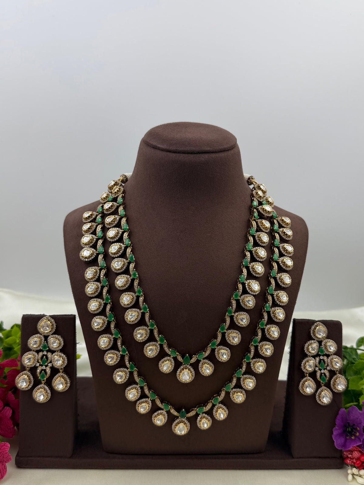 Parmeshwari Victorian Semi Long Necklace Set