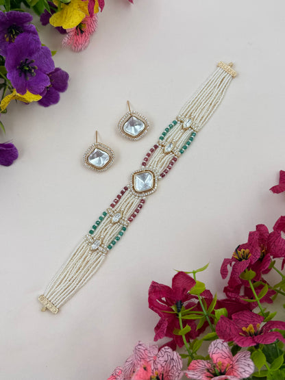 Shanaya Moissanite Choker Necklace Set