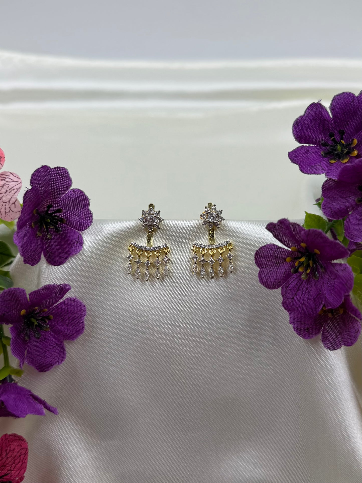 Ambika Two Tone American Diamond Earring
