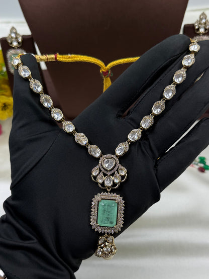 Neha Victorian Moissanite Necklace Set