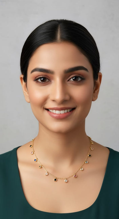 Multi Dot Diamond Necklace