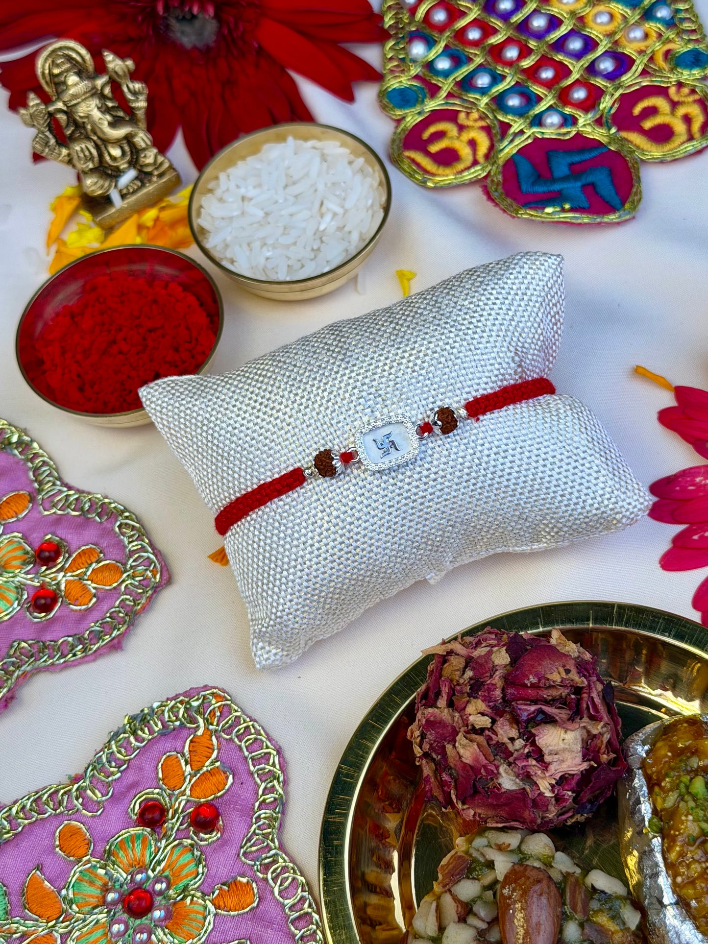 Silver Carat Swastik Rakhi