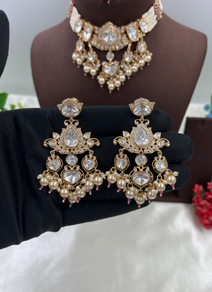 Jharokha Moissanite Kundan Choker